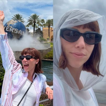 Alice Wegmann curte dia de diversão em parque de Orlando durante folga de 'Vale tudo'