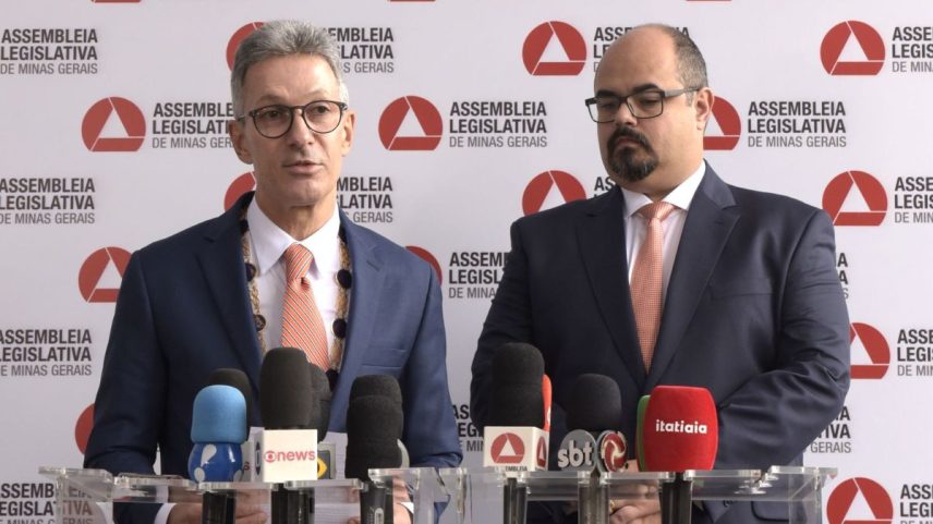 Governador de Minas Gerais, Romeu Zema, e o vice, Mateus Simões, ambos do Partido Novo (Foto: Daniel Protzer/ALMG)