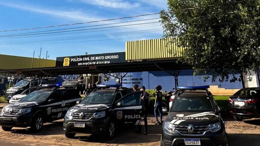 Delegacia de Água Boa, para onde a garota de 15 anos foi levada (Foto: PJC-MT)
