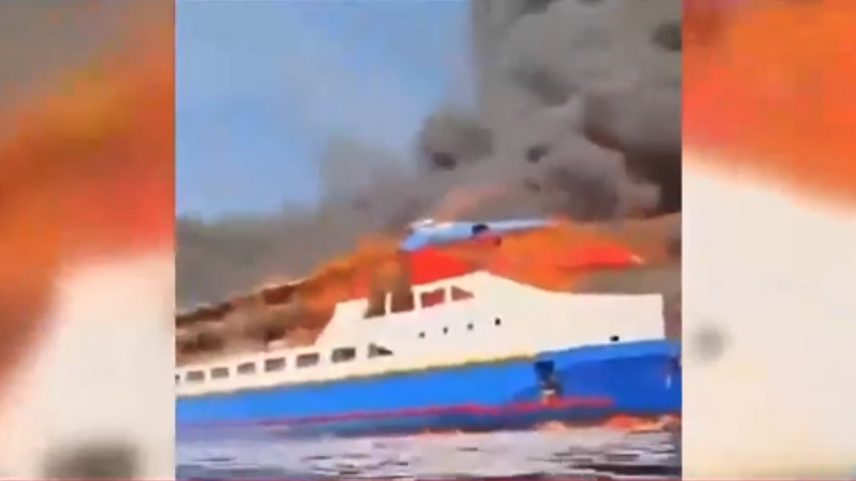 Imagens chocantes do incêndio em um barco turístico na Indonésia (Foto: Reprodução vídeo)