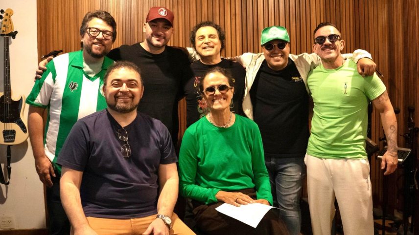 Frejat e Zélia Duncan durante reunião do time de compositores (Foto: Cristiano Juruna)