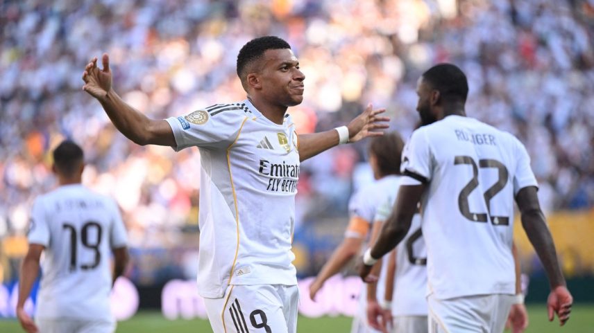 Mbappé marca golaço de voleio em classificação do Real Madrid contra o Borussia Dortmund no Mundial de Clubes (Foto: David Ramos / GETTY IMAGES NORTH AMERICA / Getty Images via AFP)