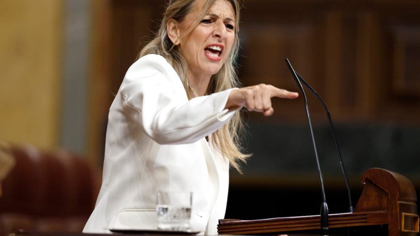 Yolanda Díaz, durante sua intervenção no plenário do Congresso. (Foto: Alvaro Garcia)