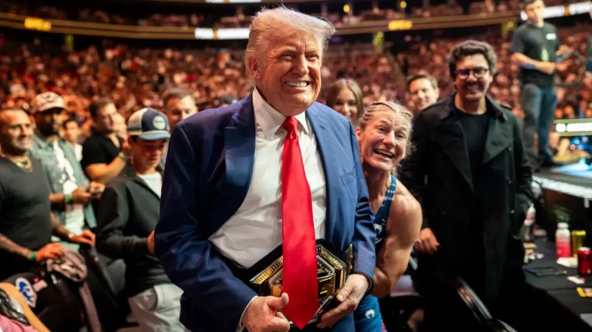 President Trump no UFC 316 no início deste ano (Foto: White House)