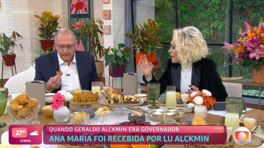 Geraldo Alckmin com Ana Maria Braga no Mais Você nesta quinta, 31 (Foto: Reprodução/TV Globo)
