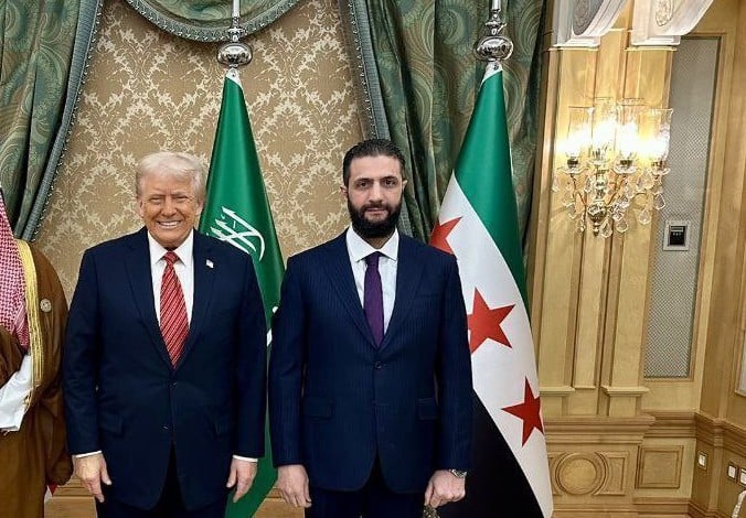 Trump e Ahmed al-Sharaa em Riade. (Foto: X/Ahmed al-Sharaa)