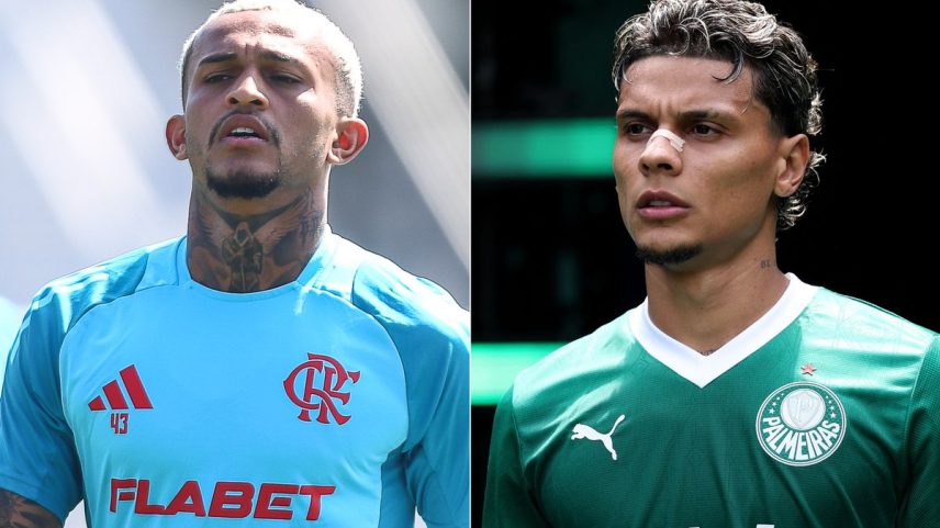 Roma quer contratar Wesley, do Flamengo, e Richard Ríos, do Palmeiras (Foto: Gilvan de Souza / Flamengo e Francois Nel/Getty Images/AFP)