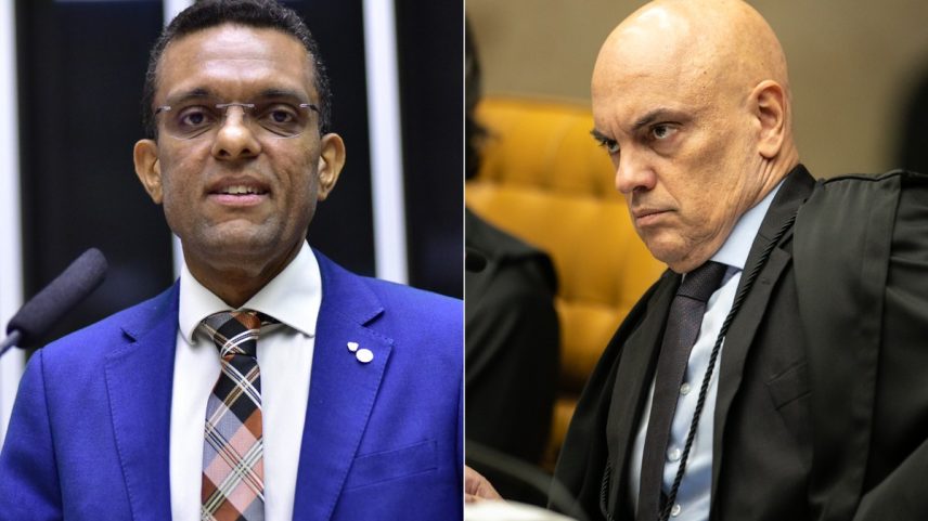 Deputado federal Otoni de Paula (MDB-RJ) e o ministro do STF Alexandre de Moraes (Foto: Fotos de Zeca Ribeiro/Câmara dos Deputados e Brenno Carvalho/O Globo)