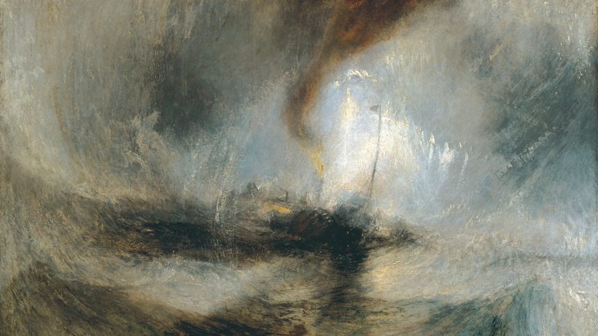 Tempestade de neve - barco a vapor na boca de um porto, c. 1842 (Foto: J.M.W. Turner, Snow Storm - Steam-Boat off a Harbour’s Mouth, c. 1842 Collection of Tate Britain. Wikimedia Commons.)