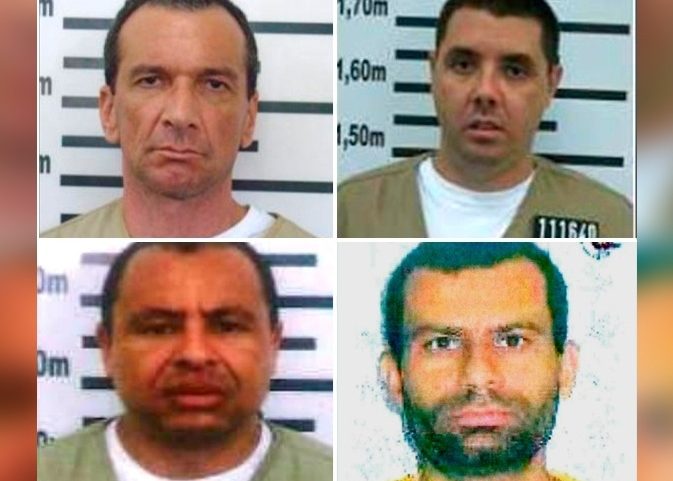 Marcola (primeiro na fileira de cima), Tiriça, Vida Loka e Andinho; antigos parceiros do traficante, hoje seus arqui-inimigos (Foto: Reprodução)