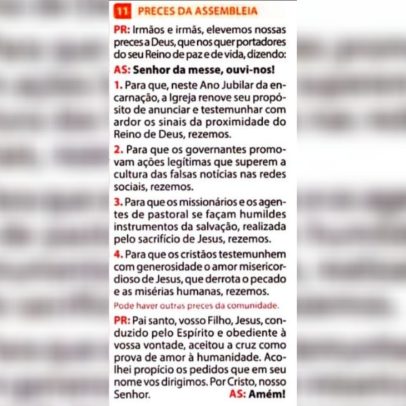 Igreja Católica inclui prece contra fake news na liturgia dominical