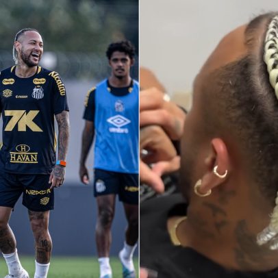 Neymar exibe novo visual com tranças antes do duelo entre Santos e Flamengo