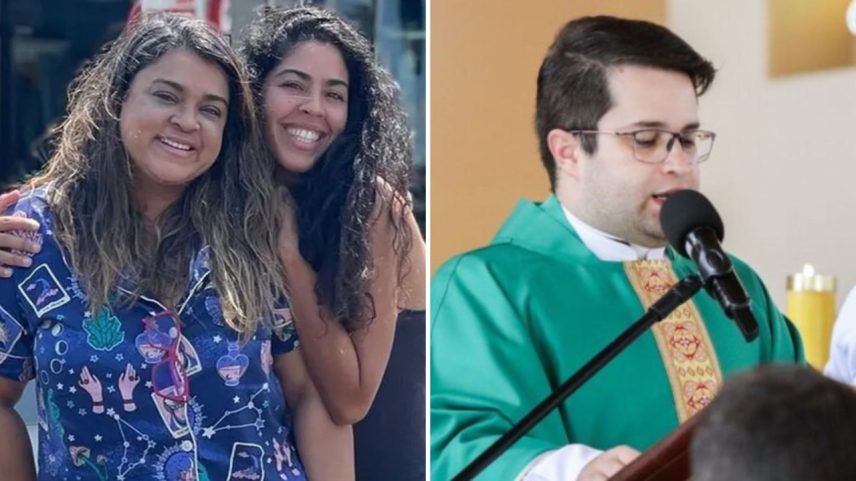 Preta Gil. Bela Gil e padre Danilo César (Foto: Reprodução)