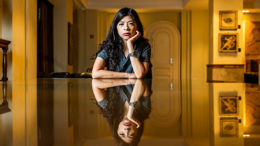 A jornalista Patricia Evangelista, em um hotel central, em Madrid. (Foto: Samuel Sánchez)
