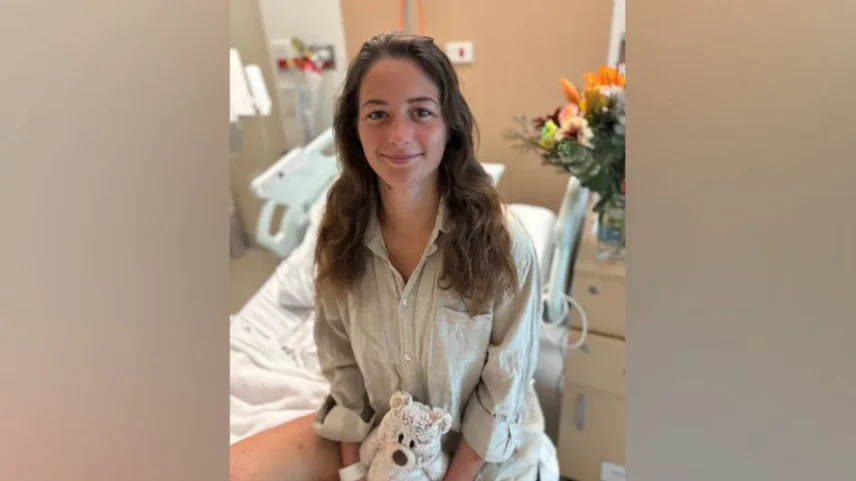 Caroline Wilga em hospital em Perth, após ser finalmente encontrada na sexta-feira. (Foto: WA Police)