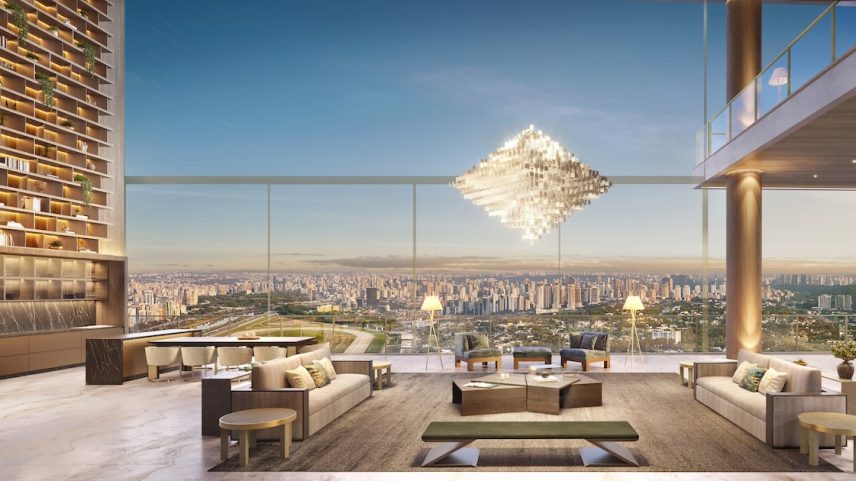 Cyrela Vista by Armani/Casa, com duas torres e apartamentos de 348 a 883 metros quadrados e 206 metros de altura, é o segundo residencial mais alto lançado na cidade de São Paulo (Foto: Cyrela/Divulgação)