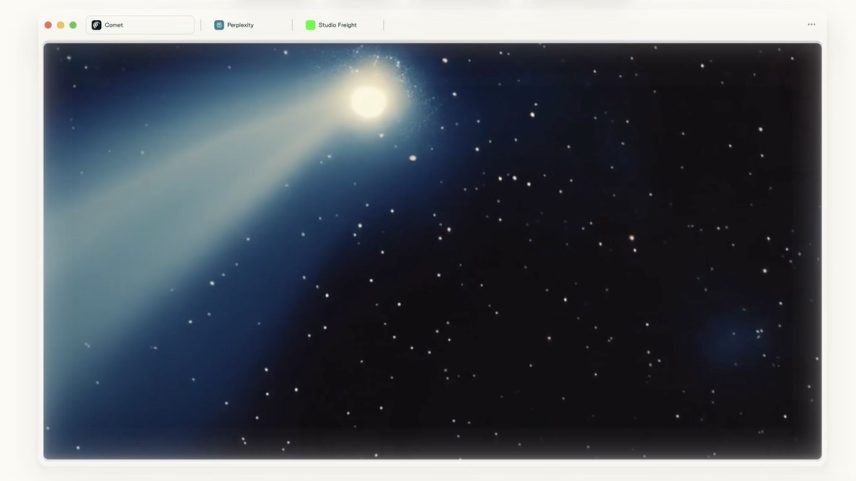 Imagem de divulgação do Comet, navegador lançado pela startup de IA Comet (Foto: Reprodução/Perplexity)