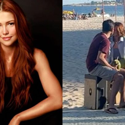 Letícia Augustin e Bruno Gissoni gravam cena de beijo em praia do Leme e viralizam