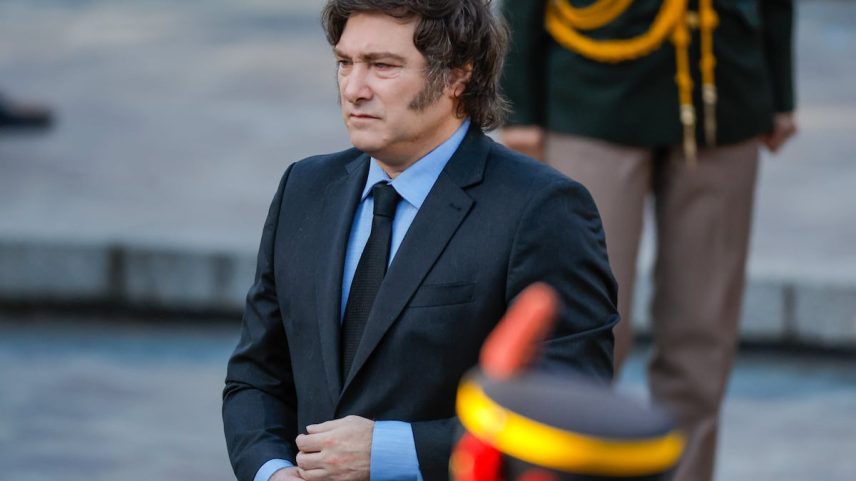 Javier Milei, em Buenos Aires, no mês de abril passado. (Foto: Juan Ignacio Roncoroni/EFE)