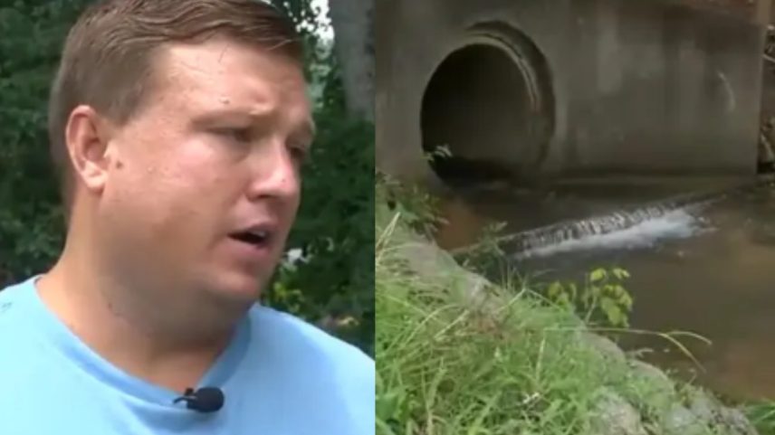 Homem sobrevive após ser sugado por cano de drenagem e arrastado por mais de 150 metros (Foto: Reprodução/TV WBRC)