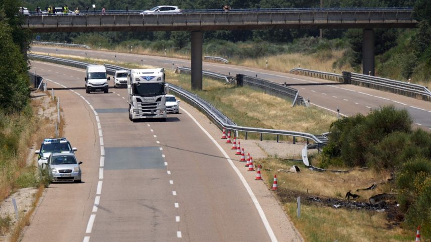 Estrada onde aconteceu o acidente de Diogo Jota (Foto: Cesar Manso / AFP)