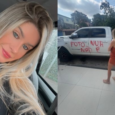 Carro de influenciadora é vandalizado com mensagem preconceituosa no Rio