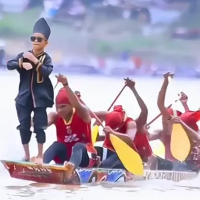 Menino cria dança viral de corrida de barcos e conquista a internet com 'aura farming'