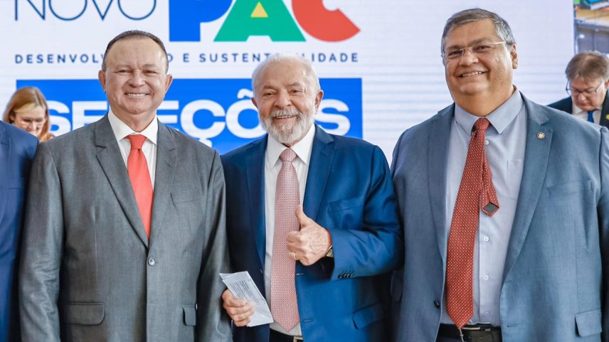 Governador do Maranhão, Carlos Brandão, o presidente Lula e o ministro Flávio Dino, do Supremo Tribunal Federal (Foto: Reprodução)