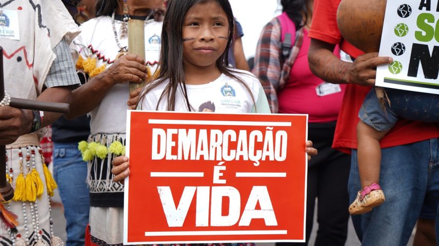 Primeiro dia de atividade do 19º Acampamento Terra Livre (ATL) realizado entre os dias 24 e 28 de abril de 2023. (Foto: Maiara Dourado/Cimi)