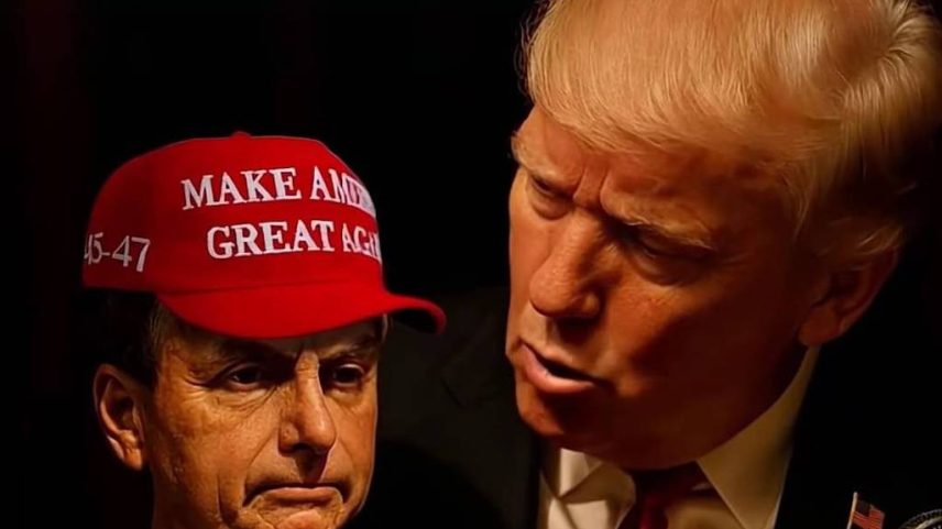 Vídeo criado pelo PT com inteligência artificial retrata Bolsonaro como boneco de ventríloquo de Donald Trump (Foto: Reprodução Instagram)