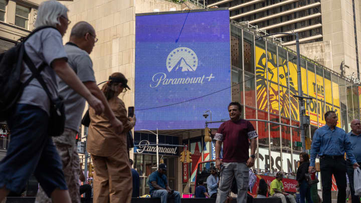 A sede da Paramount Global em Nova York, EUA, na terça-feira, 27 de agosto de 2024. (Foto: Yuki Iwamura | Bloomberg | Getty Images)