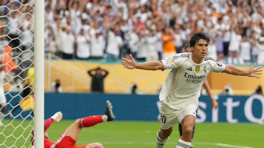 Gonzalo García anotou o gol da vitória do Real Madrid sobre a Juventus nesta terça, em Miami. (Foto: Rebecca Blackwell/AP)
