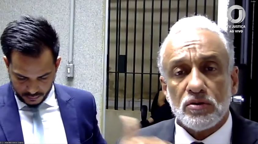 Agente da PF Wladimir Matos Soraes em interrogatório remoto no STF (Foto: YouTube/TV Justiça/Reprodução)