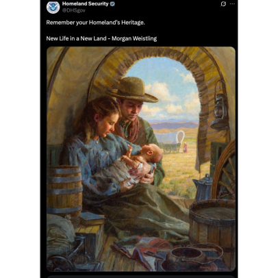 Pintor denuncia roubo e reatribuição de sua obra pelo DHS em postagem social
