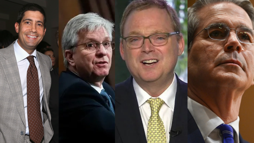 Kevin Warsh (Sylvain Gaboury/Getty Images), Christopher Waller (Getty Images), Kevin Hassett (Reprodução), Scott Bessent (Andrew Caballero-Reynolds/AFP) (Foto: Reprodução)