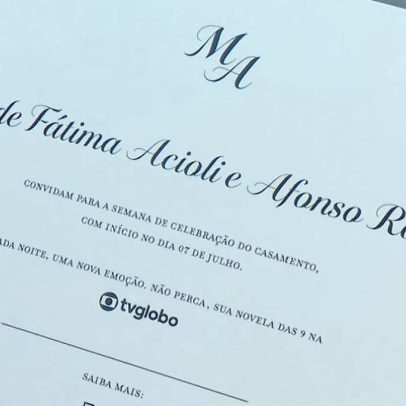 Globo promove convites para o casamento de Afonso e Fátima em ação com o público paulista