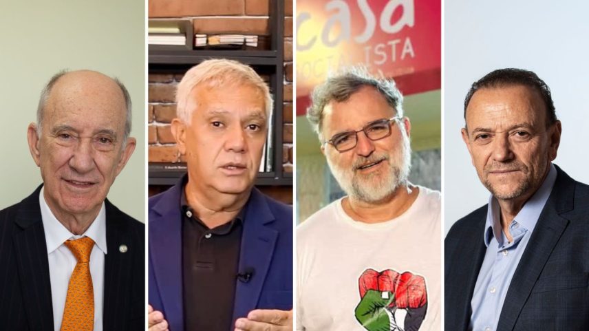 Rui Falcão, Romênio Pereira, Valter Pomar e Edinho Silva: pulverização de candidatos para presidir o PT (Foto: Gustavo Bezerra/Claudio Gatti/VEJA)