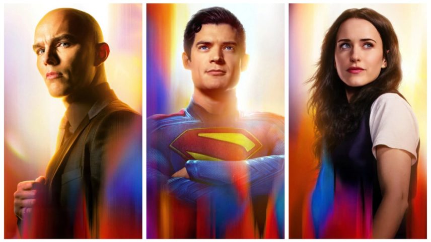 Nicholas Hoult como Lex Luthor, David Corenswet como Superman e Rachel Brosnahan como Lois Lane (Foto: Divulgação)