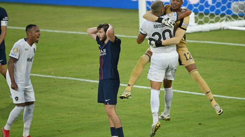 Botafogo derrotou o Paris Saint-Germain na Copa do Mundo de Clubes — Foto: Patrick T. Fallon/AFP