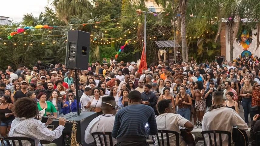 Samba realizado no Parque Glória Maria, em Santa Teresa (Foto: Reprodução)