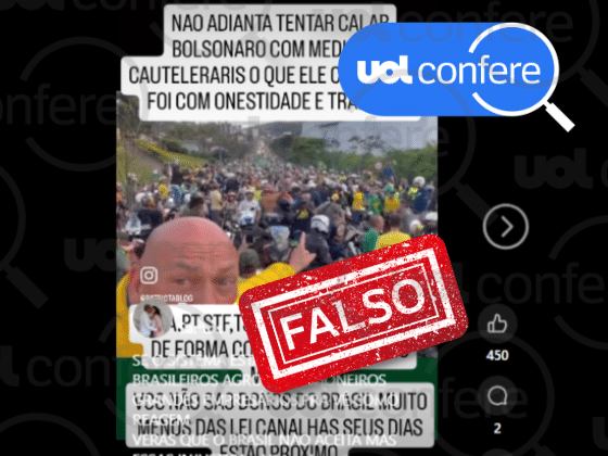 Publicação circula como se fosse recente em reação a medidas cautelares impostas ao ex-presidente Jair Bolsonaro, como o uso de tornozeleira eletrônica (Foto: Arte/UOL sobre Reprodução Instagram)