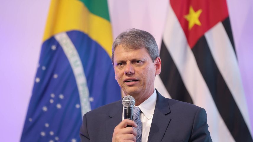 Governador Tarcísio de Freitas, em evento no Palácio do Bandeirantes (Foto: PABLO JACOB/ Pablo Jacob/Divulgação Governo do Estado de SP)