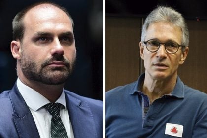 Eduardo Bolsonaro e o governador de Minas Gerais, Romeu Zema. (Foto: Pedro França/Agência Senado e Gil Leonardi/GOVMG)