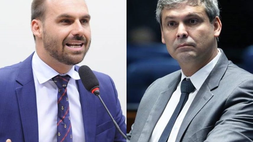 Eduardo Bolsonaro e Lindbergh Farias (Foto: Ailton de Freitas/Ag. O Globo e Gilmar Felix)