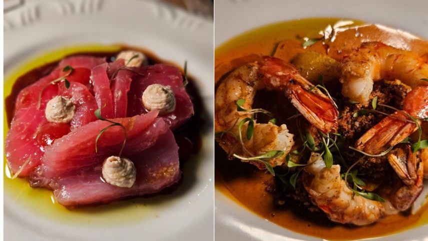 Crudo de atum curado e camarão com chuchu do Rudä (Foto: Cláudia Meneses / Agência O Globo)