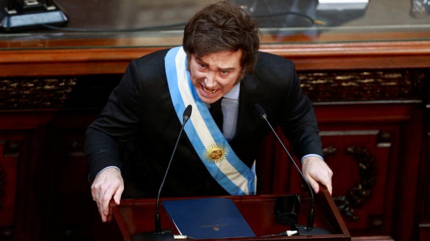 Presidente da Argentina, Javier Milei, volta a ameaçar saída do Mercosul durante discurso de abertura do Parlamento argentino em 1º de março de 2025. (Foto: REUTERS/Matias Baglietto)
