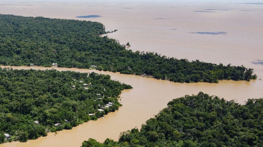 Vista aérea do Foz do Rio Amazonas em Macapá (Foto: Tiago Orihuela/Getty Images)