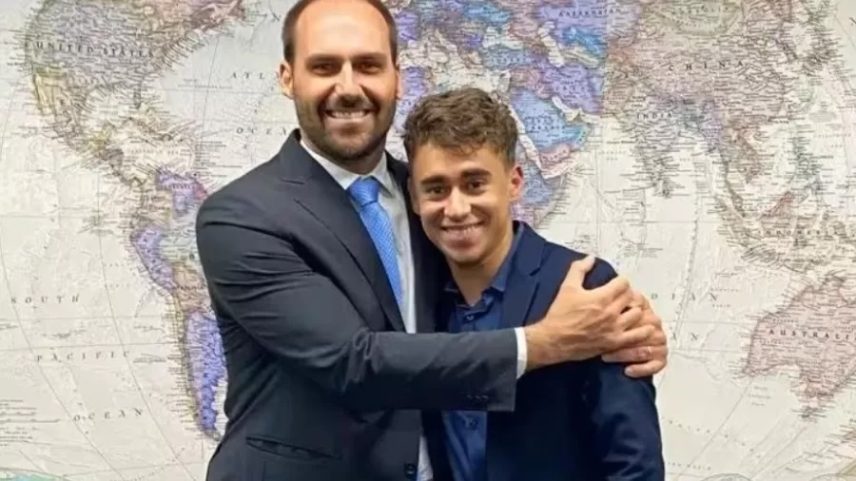 Eduardo Bolsonaro e Nikolas Ferreira são do mesmo partido, o PL (Foto: Reprodução/Instagram)