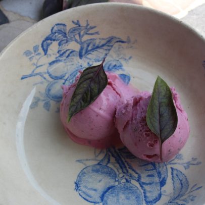 Aprenda a fazer um delicioso sorvete de morango, beterraba e manjericão em casa