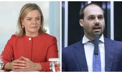 Gleisi critica menção de Eduardo sobre sanções dos EUA a Motta e Alcolumbre